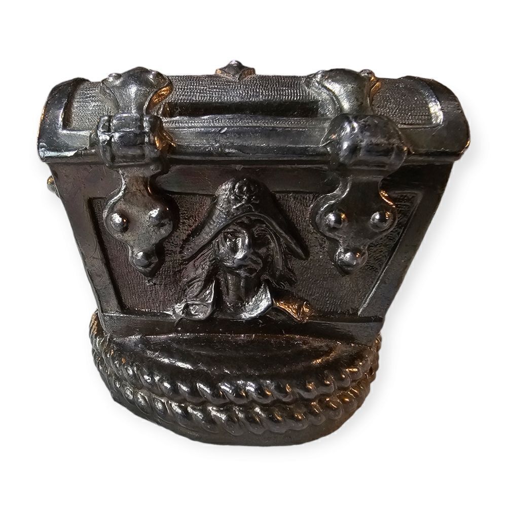 ☠️ Vintage Pirate Treasure Chest Coin Bank | Skull & Crossbones | Cast Metal